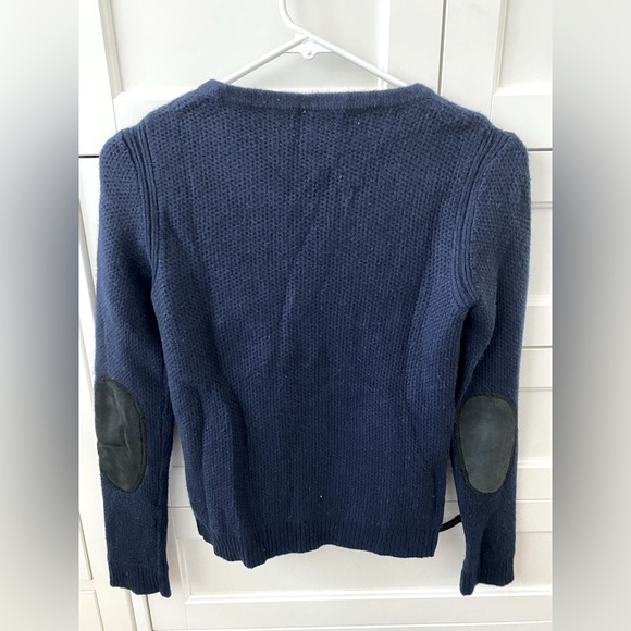 100% cashmere rag & bone pullover sweater w suede elbow patches - Picture 2 of 3